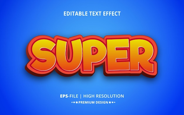 Creative super 3d editable text effects style