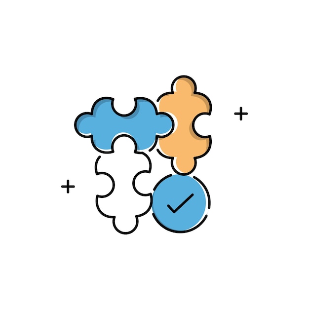 Critical Thinking Problem Solving Emblem with Editable Stroke solution strategy analysis