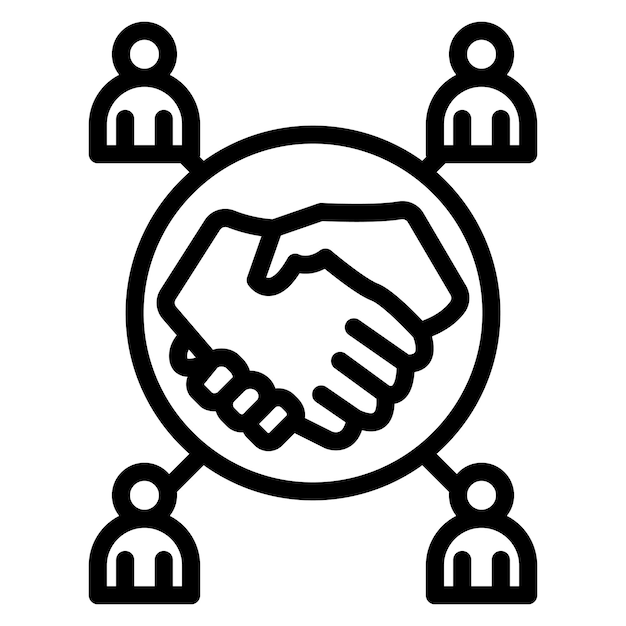 cross functional collaboration icon vector image can be used for action plan