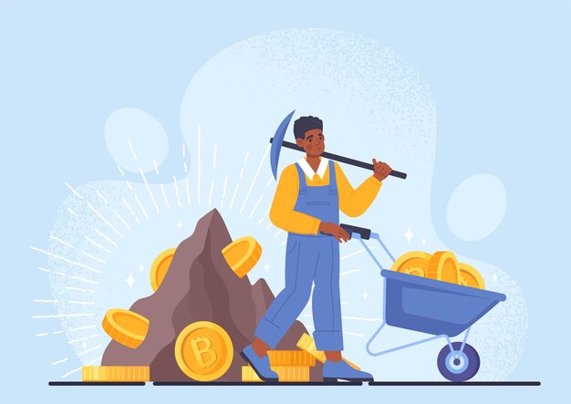 Cryptocurrency mining concept