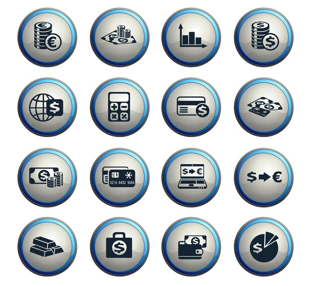 Currency exchange vector icons for web and user interface design