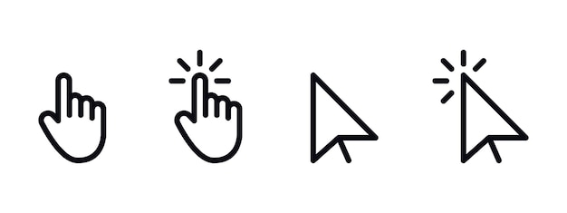 cursor click icon pack pointer select click symbols vector graphics