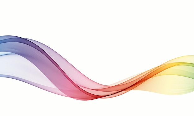 Curved lines in rainbow colors Abstract undulating wave flow