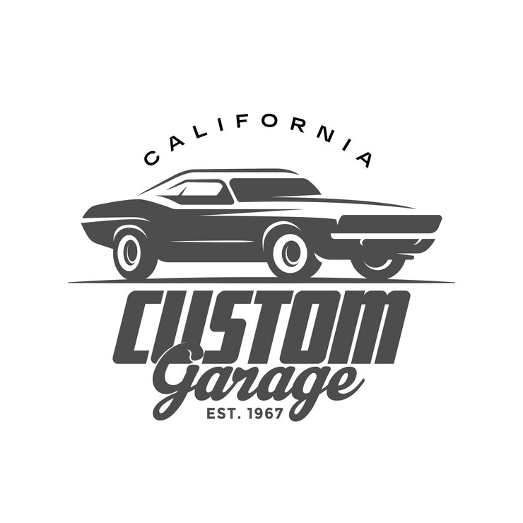 Vektor custom garage logo retro car label badge