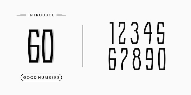 custome number set vector font alphabet modern dynamic flat design