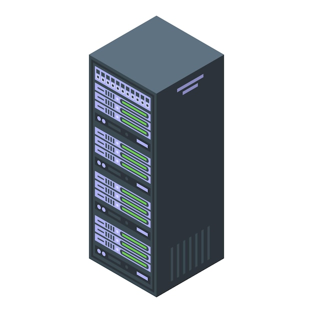 Customer database server infrastructure icon Isometric of customer database server infrastructure vector icon for web design isolated on white background
