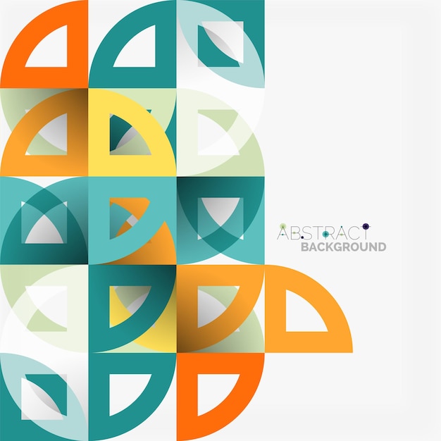 Cut paper circles mosaic mix geometric pattern design Business or technology presentation template brochure or flyer layout or geometric web banner