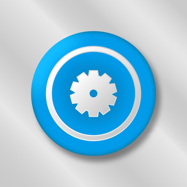 cute 3D gear icon web settings