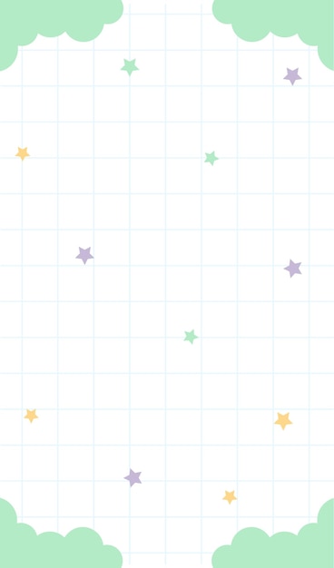 Cute background grid with stars Vector