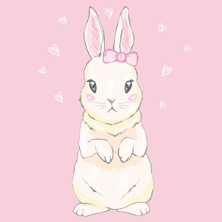 Vektor cute bunny girl with crown. dream big princess