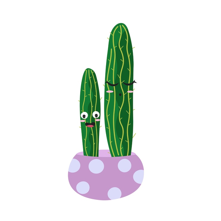 Vektor cute cartoon cactus