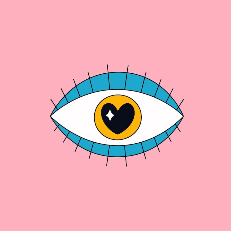 Vektor cute cartoon element in retro style psychedelic and vintage