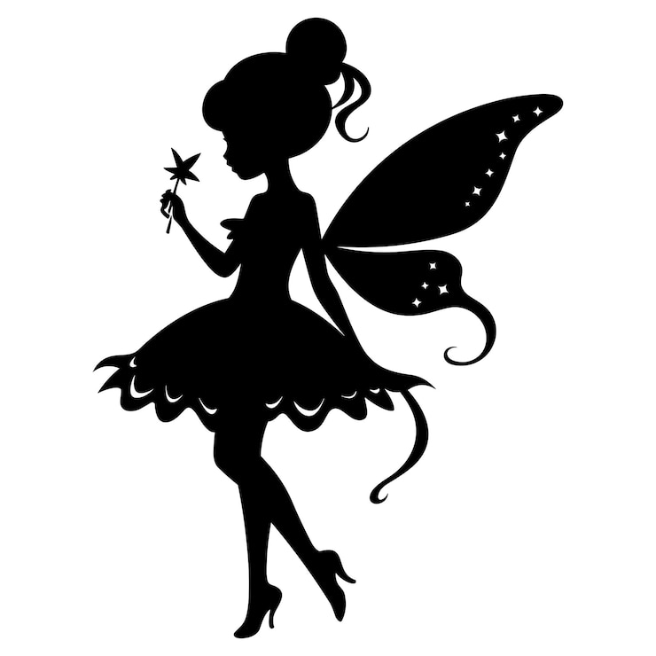 Vektor cute fairy silhouette