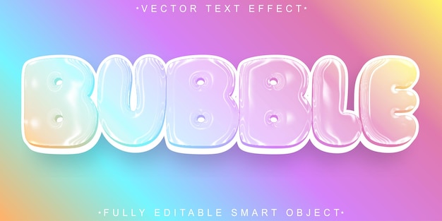 cute sweet bubble vector fully editable smart object text effect