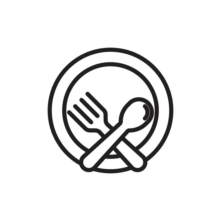 Cutlery icon outline set sign