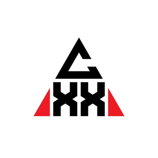 CXX triangle letter logo design with triangle shape CXX triangle logo design monogram CXX triangle vector logo template with red color CXX triangular logo Simple Elegant and Luxurious Logo