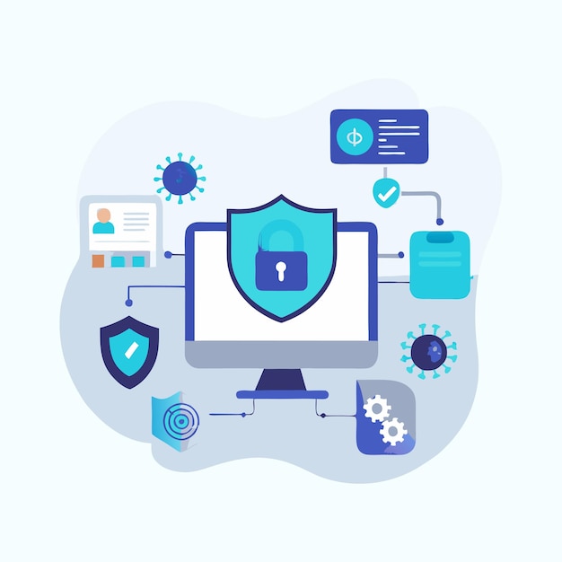 Cyber security infographics vector resources