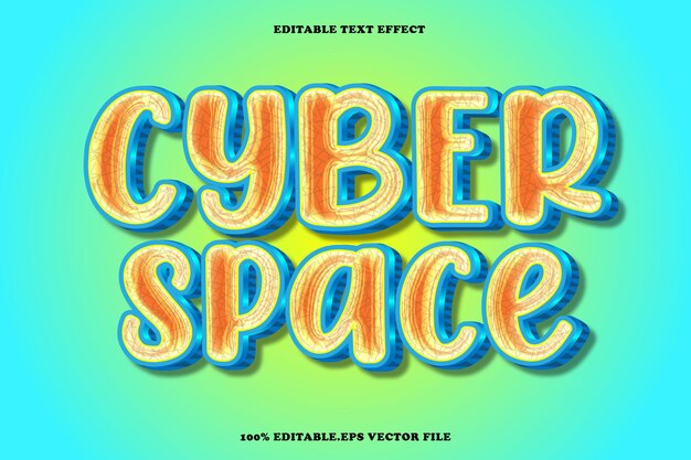 Cyber Space Editable Text Effect 3D Emboss Gradient Style