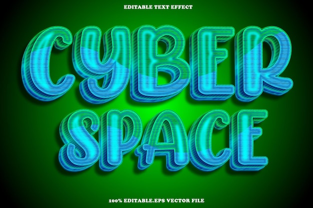 Cyber Space Editable Text Effect 3D Emboss Gradient Style