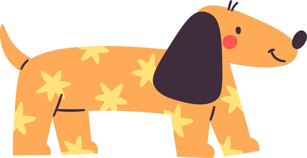 dachshund dog with stars pattern