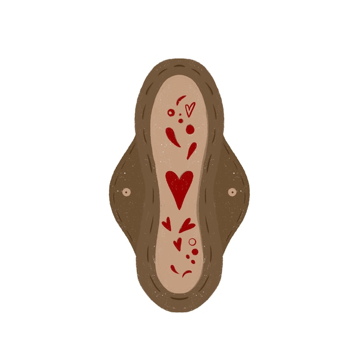 Vektor dámské menstruační vložky kapky krve
