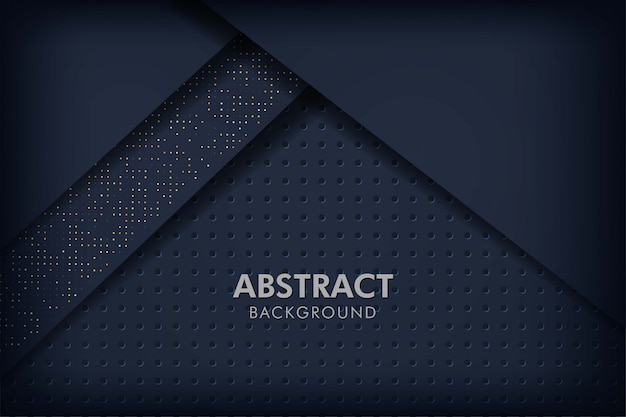 Dark abstract background with black overlap layers. texture with silver glitters dots element decoration