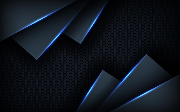 dark abstract blue light background gradient shapes navy blue hexagon mesh pattern decoration