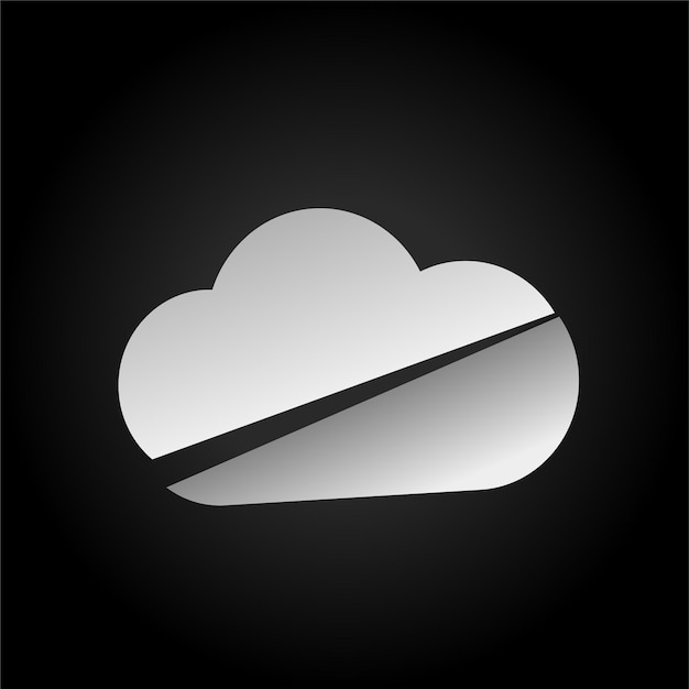 dark background sliced effect cloud icon with modern visual