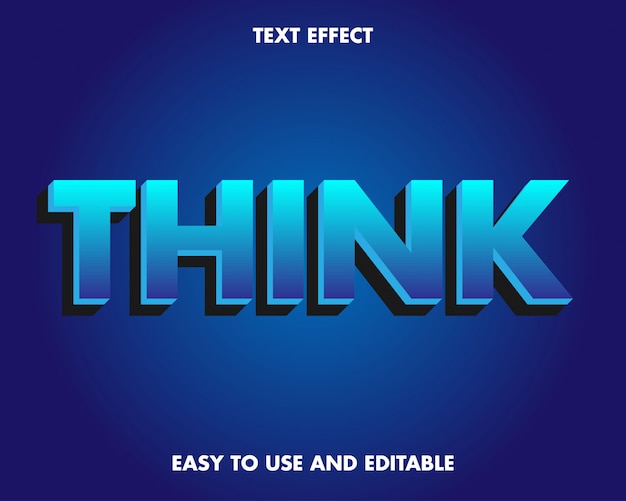 Dark Blue Text Effect with Modern 3D Design.