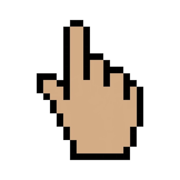 dark pointer line icon computer mouse arrow hover click highlight screen pixel style multicolored icon on white background