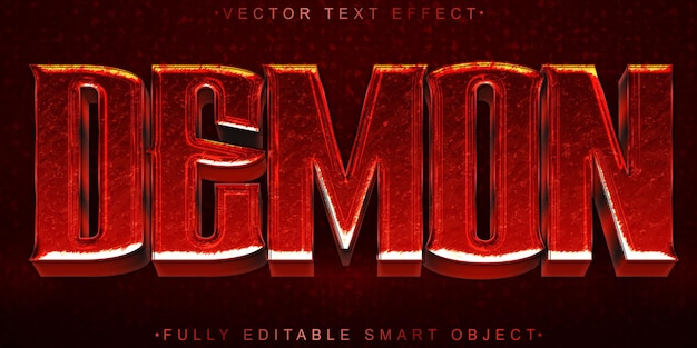 dark red demon horror vector fully editable smart object text effect