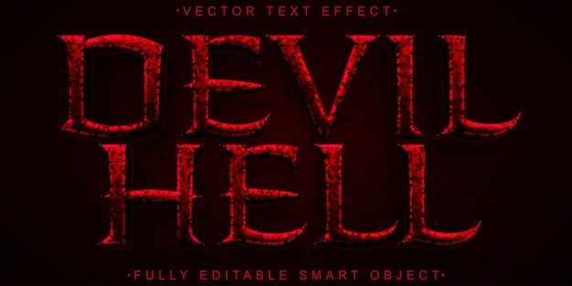 dark red horror devil hell vector fully editable smart object text effect