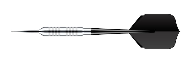 dart arrow with metal tip and shadow dart throwing sport game dartboard equipment vector illustration