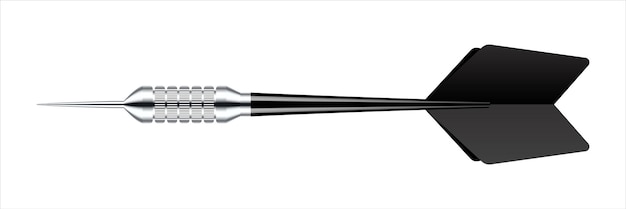 dart arrow with metal tip and shadow dart throwing sport game dartboard equipment vector
