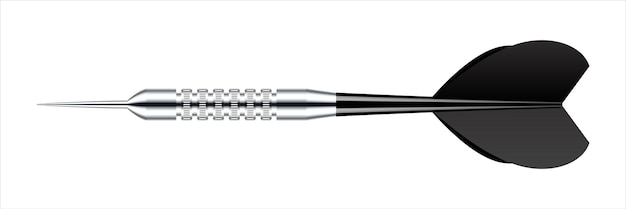 dart arrow with metal tip and shadow dart throwing sport game dartboard equipment vector