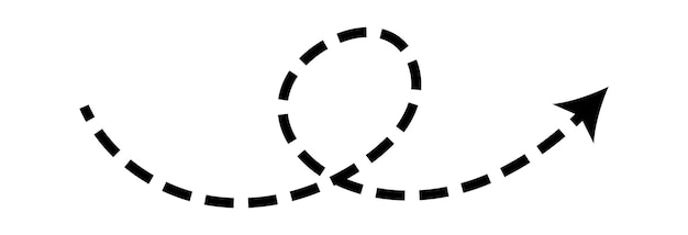 dashed arrow set vector doodle dot line thin pointer arrows
