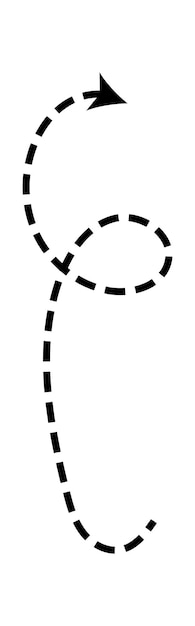 dashed arrow set vector doodle dot line thin pointer arrows
