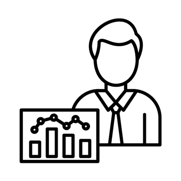 Data Analyst Line Illustration