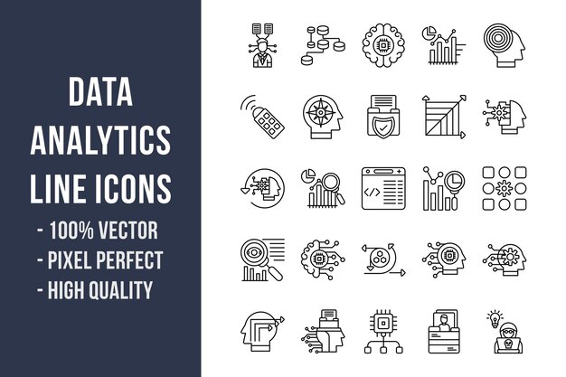 Data Analytics Line Icons