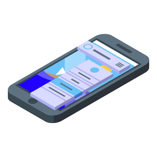 Data app icon isometric vector App template Internet web