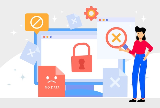 Data Infringement Concept Illustration Stylish and Beautiful