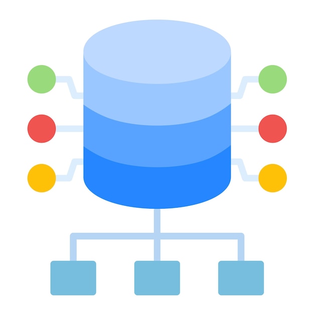 Database Network Vector Illustration Style