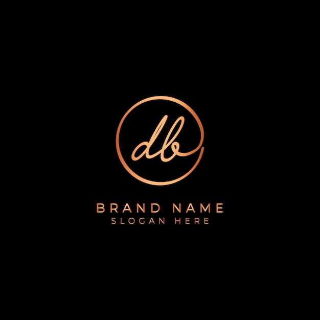 db initial letter signature logo alphabet db in round shape