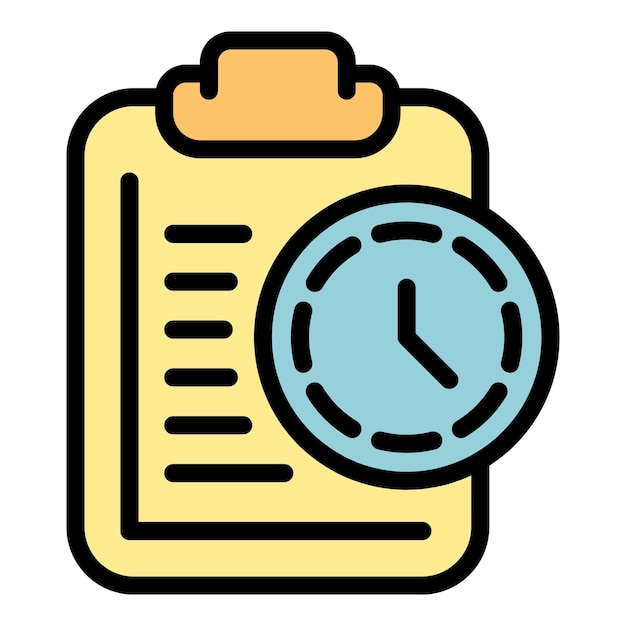 deadline project icon outline deadline project vector icon color flat isolated