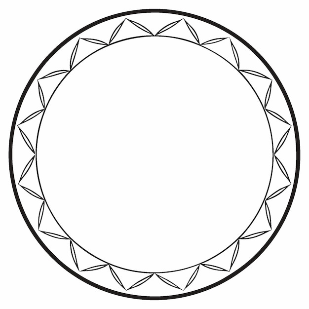 decorative circle frame borderlines with geometric and symmetrical design pattern