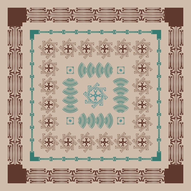 Decorative frames in the Greek style Set of vector isolated icons A series of square frames