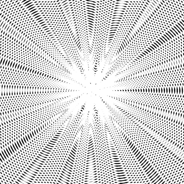 decorative lined hypnotic contrast background. optical illusion, creative black and white graphic moire backdrop.