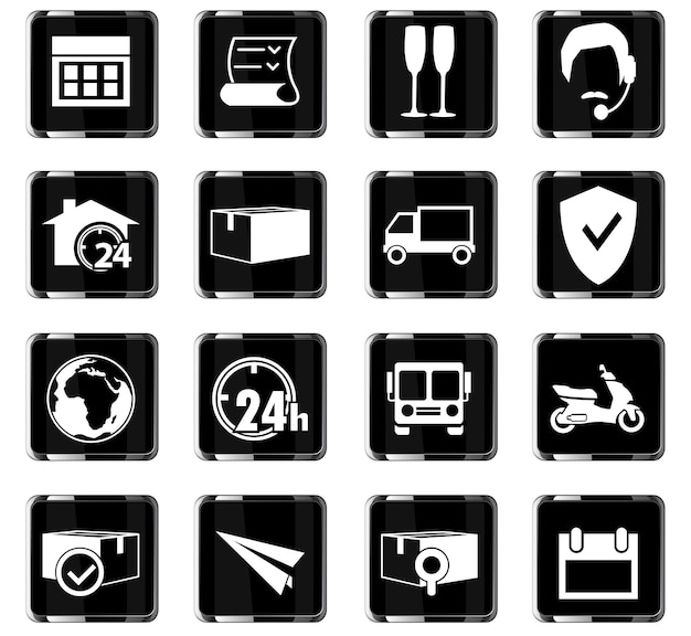 Delivery vector icons for user interface design
