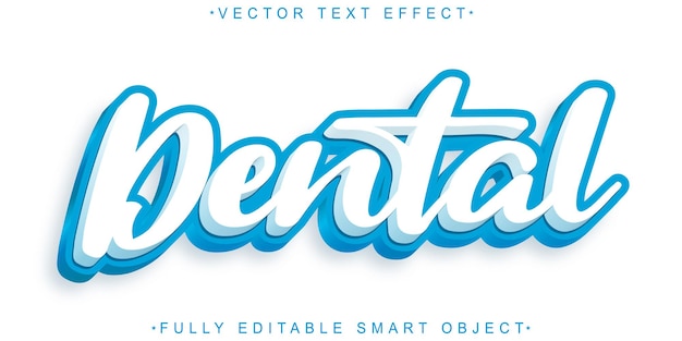 dental white vector fully editable smart object text effect