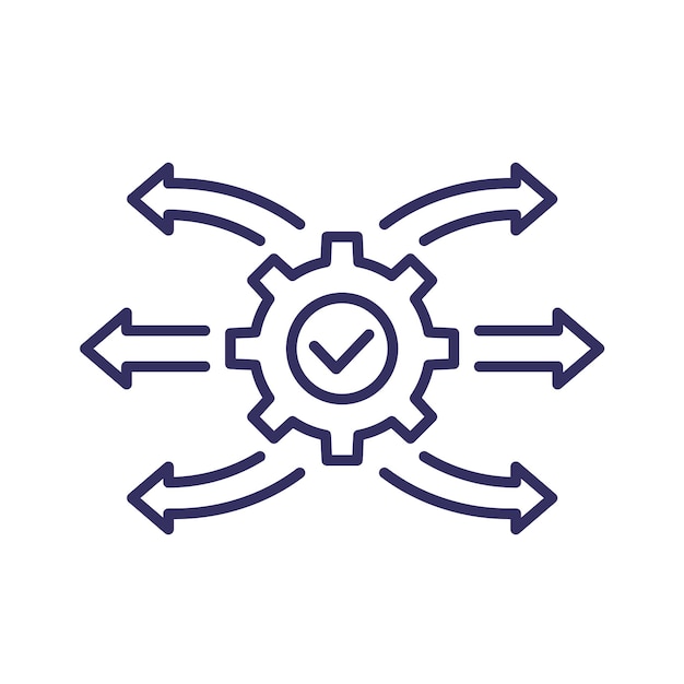 deployment line icon project execution vector